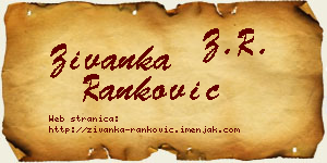 Živanka Ranković vizit kartica